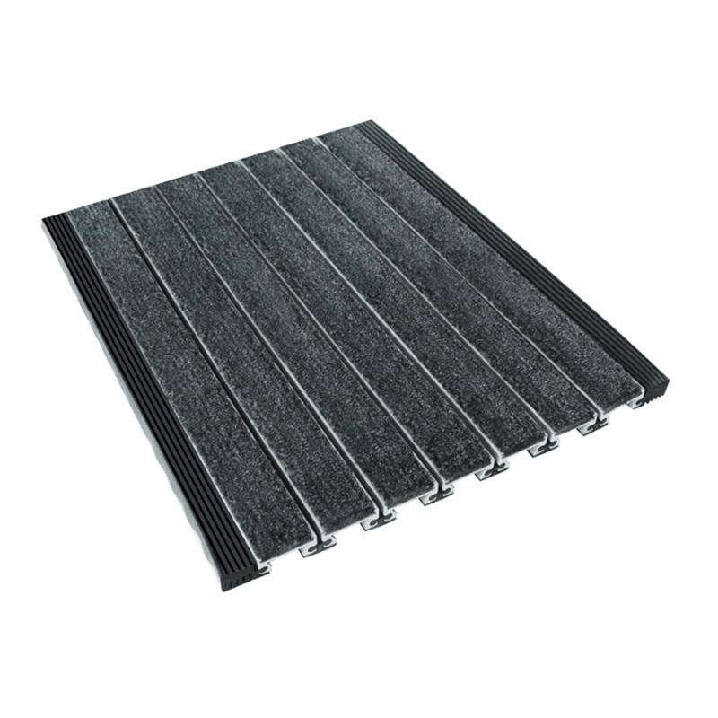 TD-NT CS design type aluminum floor mat for industrial use with rubber feet joiner