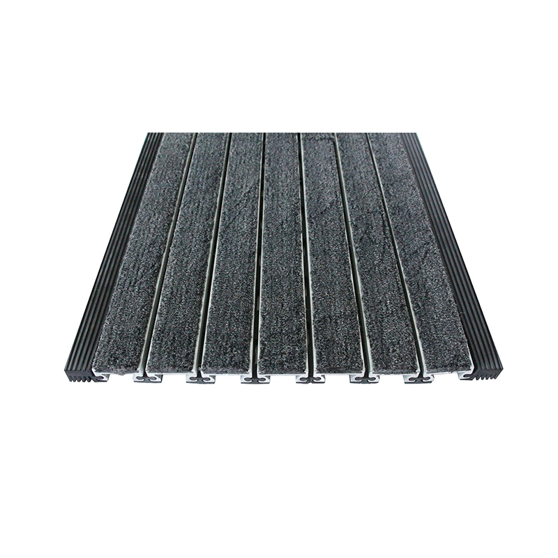 TD-NT CS design type aluminum floor mat for industrial use with rubber feet joiner