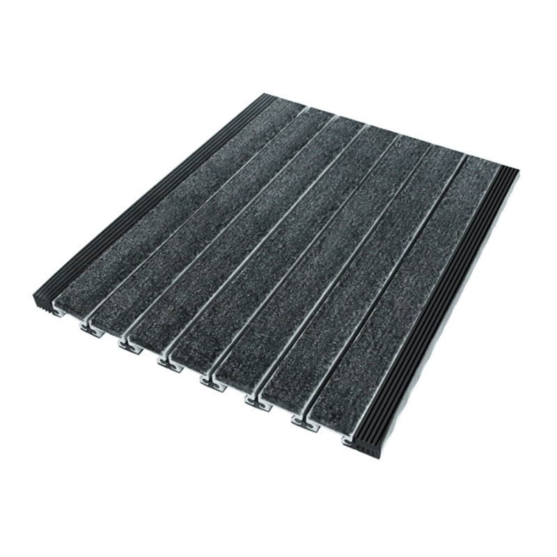 TD-NT CS design type aluminum floor mat for industrial use with rubber feet joiner