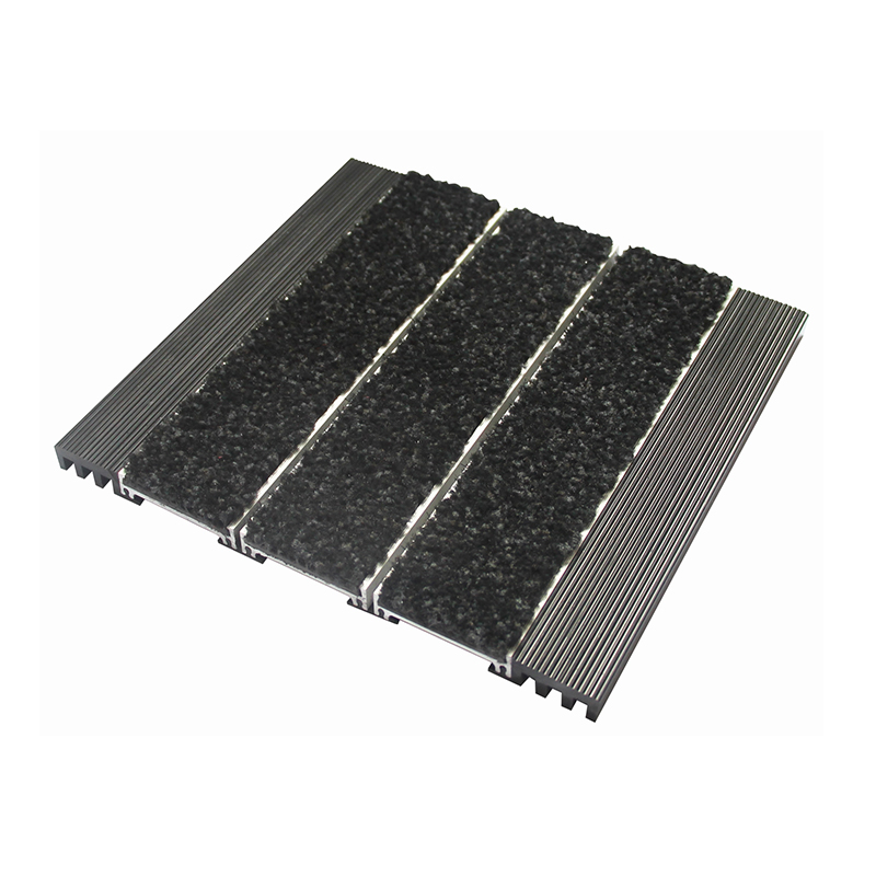 FG-AB Hard plastic connected on bottom of each aluminum profles alumiumm doormat with alba carpet