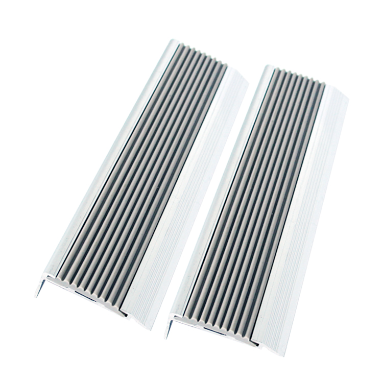 LT-49 Aluminum stair nosing with rubber strips